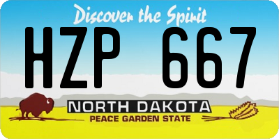 ND license plate HZP667