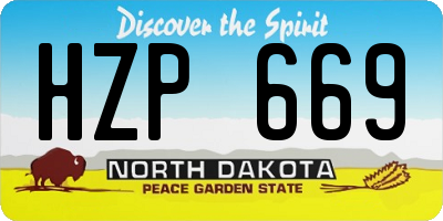 ND license plate HZP669