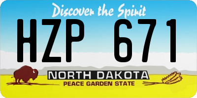 ND license plate HZP671