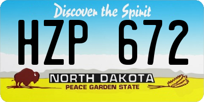 ND license plate HZP672