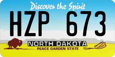 ND license plate HZP673
