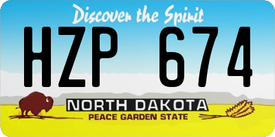 ND license plate HZP674