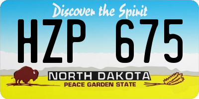 ND license plate HZP675