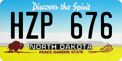 ND license plate HZP676