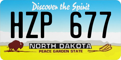 ND license plate HZP677