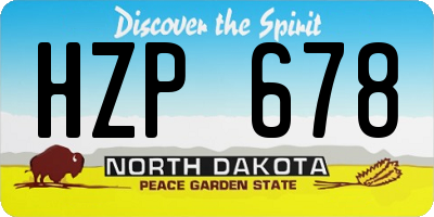 ND license plate HZP678
