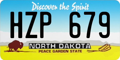 ND license plate HZP679