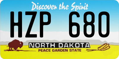 ND license plate HZP680