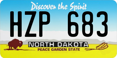 ND license plate HZP683
