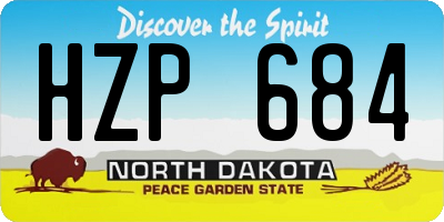 ND license plate HZP684
