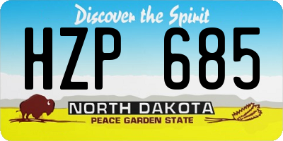 ND license plate HZP685