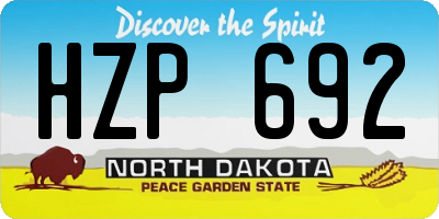 ND license plate HZP692