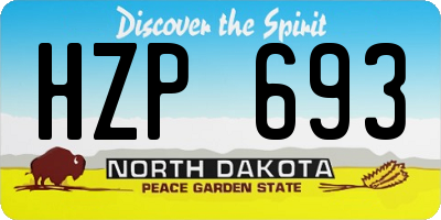 ND license plate HZP693