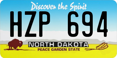 ND license plate HZP694