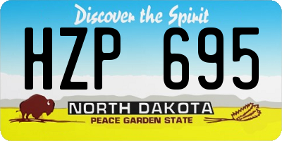 ND license plate HZP695