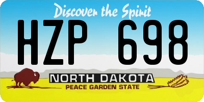 ND license plate HZP698