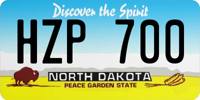 ND license plate HZP700