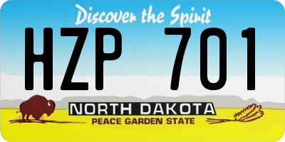 ND license plate HZP701