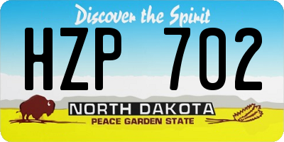 ND license plate HZP702