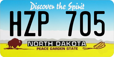 ND license plate HZP705