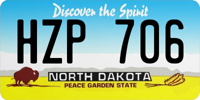 ND license plate HZP706