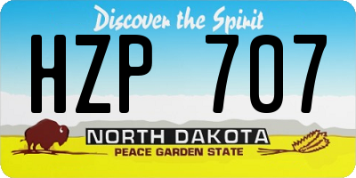 ND license plate HZP707