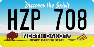 ND license plate HZP708