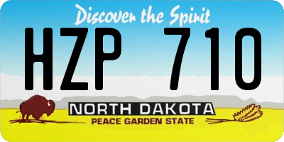 ND license plate HZP710
