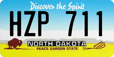ND license plate HZP711