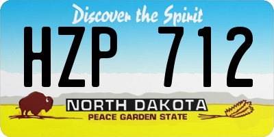 ND license plate HZP712