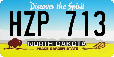 ND license plate HZP713