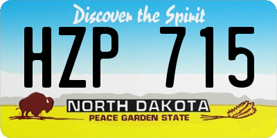 ND license plate HZP715