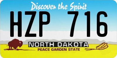 ND license plate HZP716