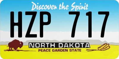 ND license plate HZP717