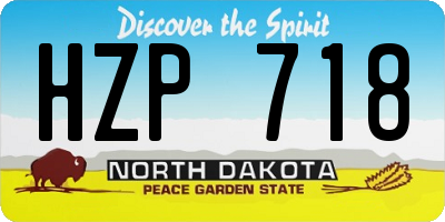 ND license plate HZP718