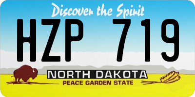 ND license plate HZP719