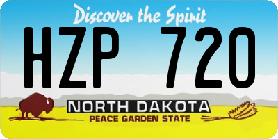 ND license plate HZP720