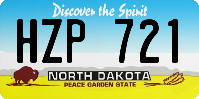 ND license plate HZP721