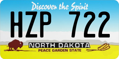 ND license plate HZP722