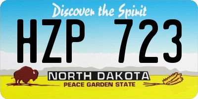 ND license plate HZP723