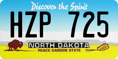 ND license plate HZP725