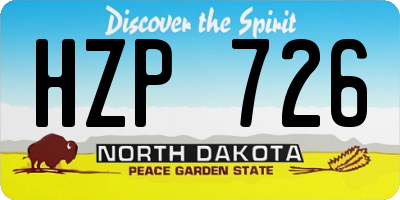 ND license plate HZP726
