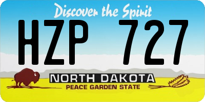 ND license plate HZP727
