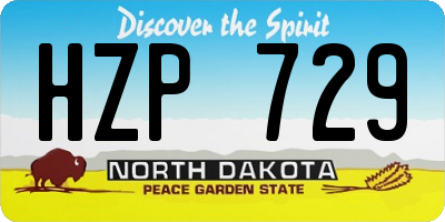 ND license plate HZP729