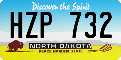 ND license plate HZP732