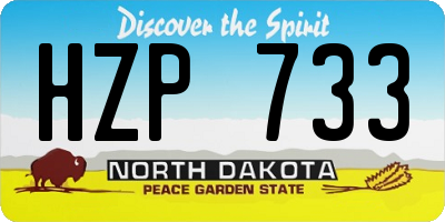 ND license plate HZP733