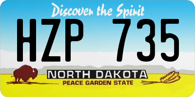 ND license plate HZP735