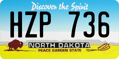 ND license plate HZP736