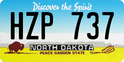 ND license plate HZP737
