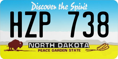 ND license plate HZP738